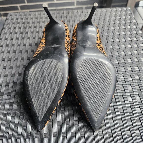 Zara Leopard Print High Heels Pointed Toe Stilettos Sexy Velvet Suede Size 37 - Picture 8 of 10